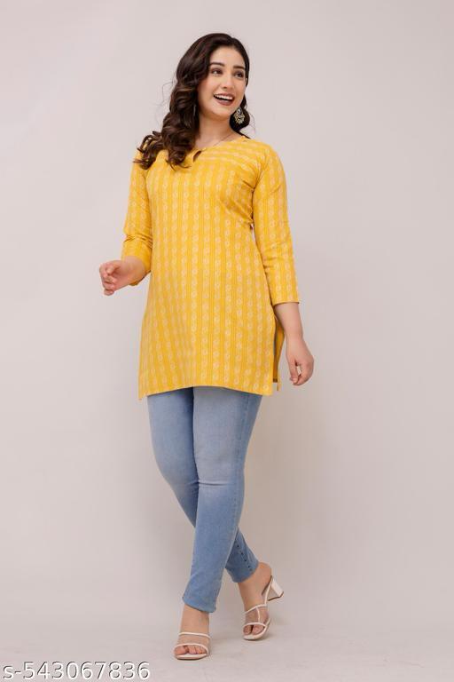 Aarika Printed Cotton Blend Kurti Combo (Pack of 3)