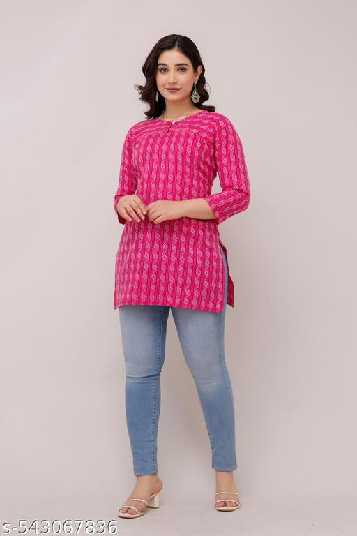 Aarika Printed Cotton Blend Kurti Combo (Pack of 3)
